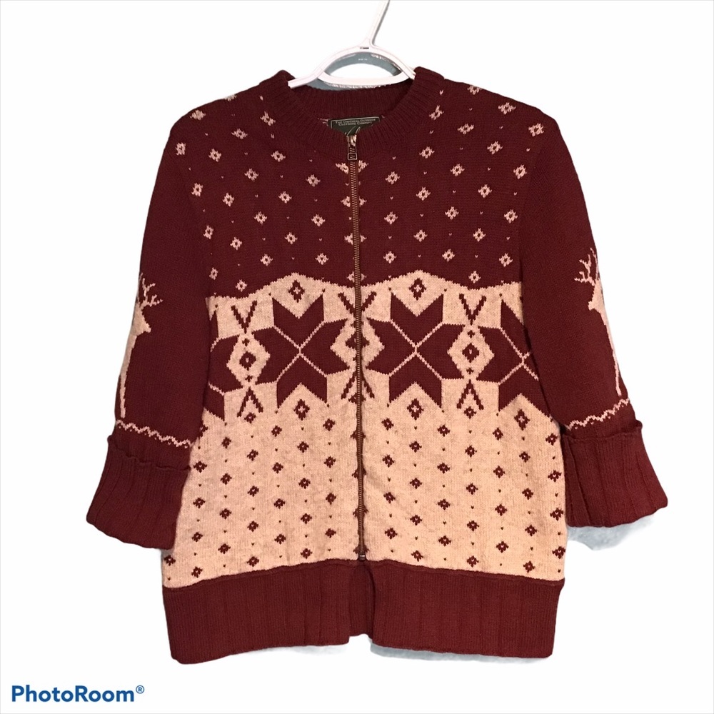Woolrich Holiday Zip Sweater size M